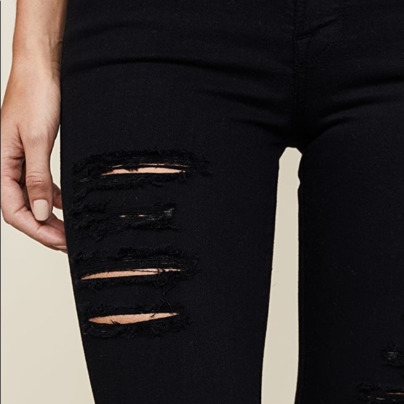 FRAME Le Color Rip Skinny Jeans in black - Picture 4 of 8
